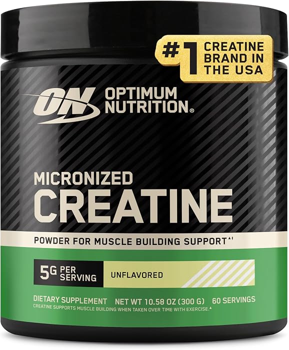 Optimum Nutrition Micronized Creatine Monohydrate Powder, Unflavored, 10 oz + FREE Collapsible Sports Bottle